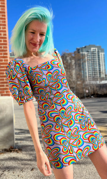 Chickadee Dress - Rainbow Tangle
