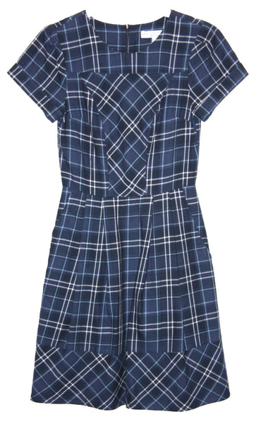 RN857 - 4 - Pyrrhuloxia Dress - Blue Plaid