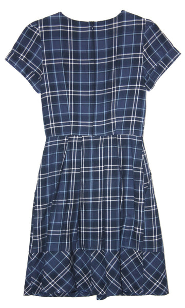 RN857 - 4 - Pyrrhuloxia Dress - Blue Plaid