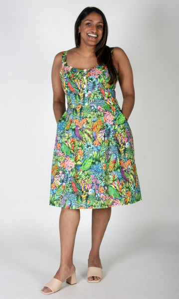 Corncrake Dress - Parrot Jungle