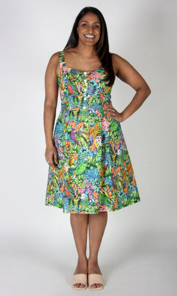 Corncrake Dress - Parrot Jungle