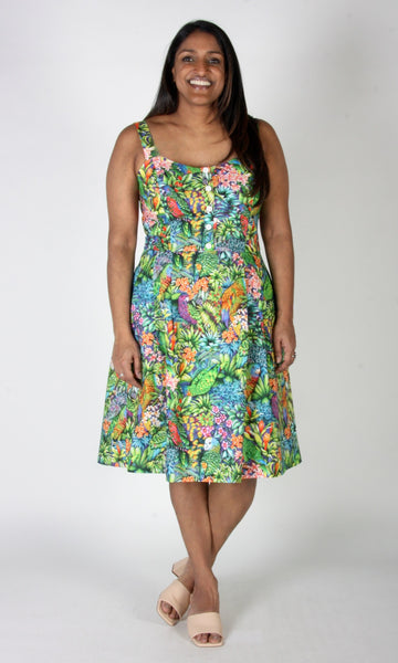 Corncrake Dress - Parrot Jungle
