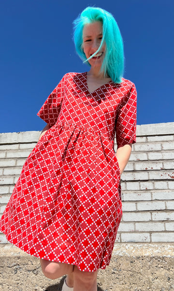 Citril Finch Dress - Red Patches