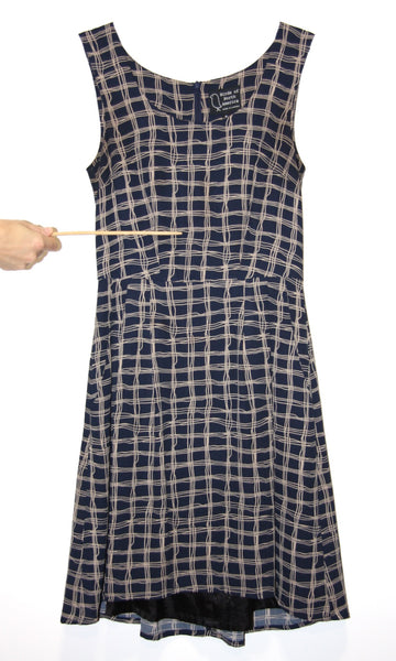RN993 - 2 - Huet Huet Dress - Blue Crosshatch