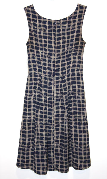 RN993 - 2 - Huet Huet Dress - Blue Crosshatch