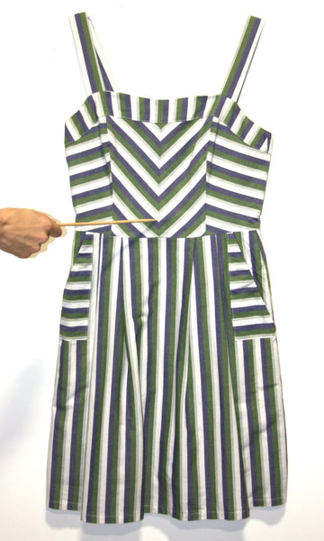 RN1020 - 4 - Minivet Dress - Blue/Green Stripe