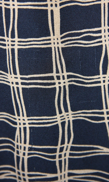 RN993 - 2 - Huet Huet Dress - Blue Crosshatch