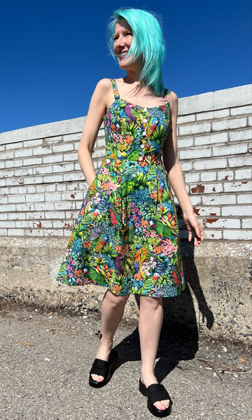 Corncrake Dress - Parrot Jungle