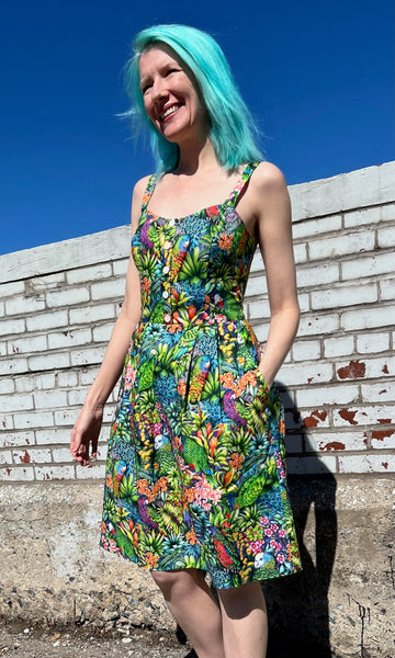 Corncrake Dress - Parrot Jungle