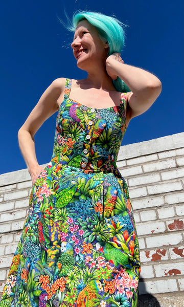 Corncrake Dress - Parrot Jungle