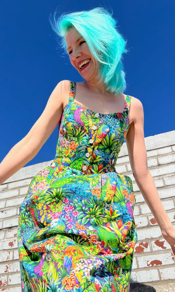 Corncrake Dress - Parrot Jungle