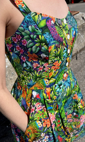 Corncrake Dress - Parrot Jungle