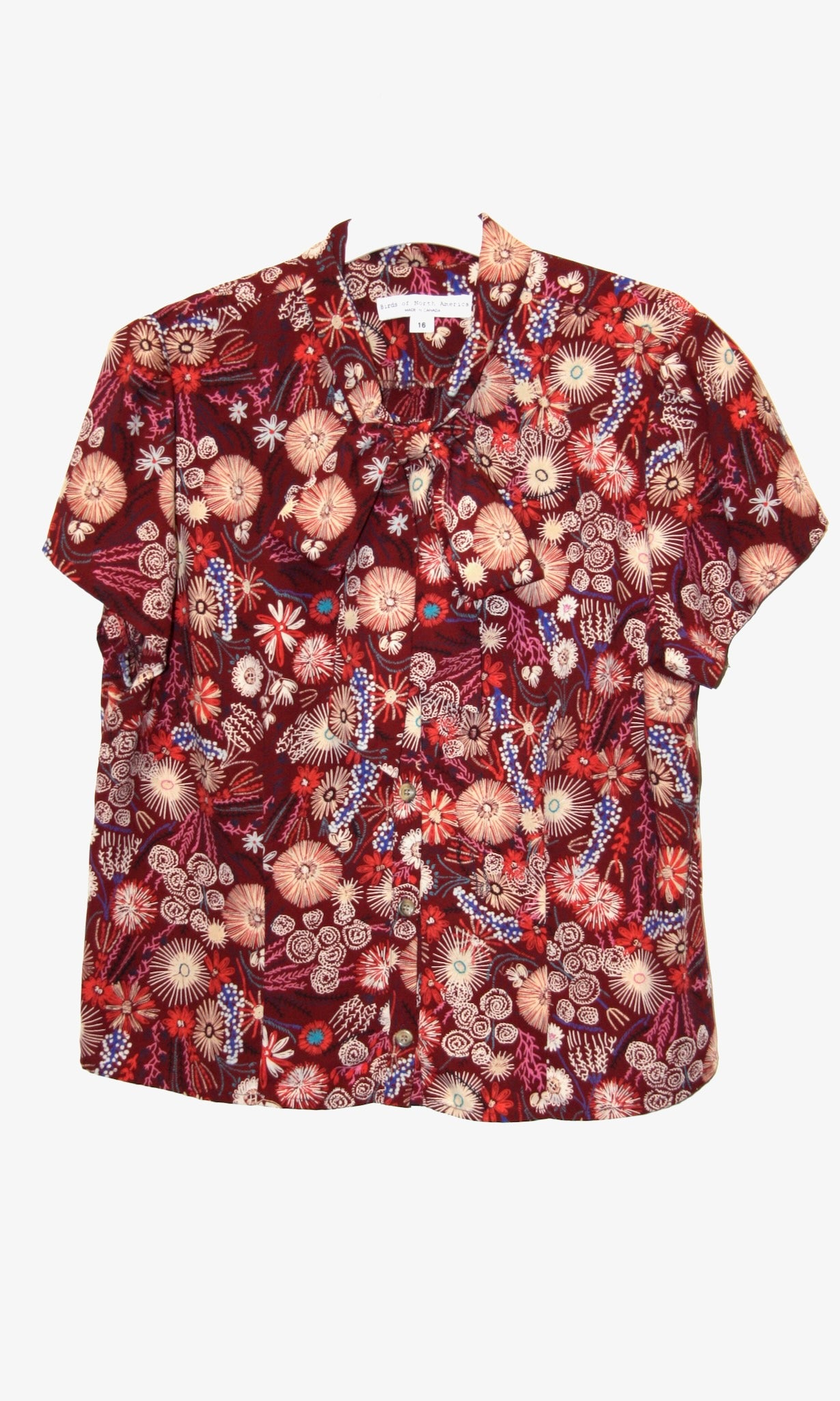 RN1193 - 16 - Catbird Top - Burgundy Flowerburst