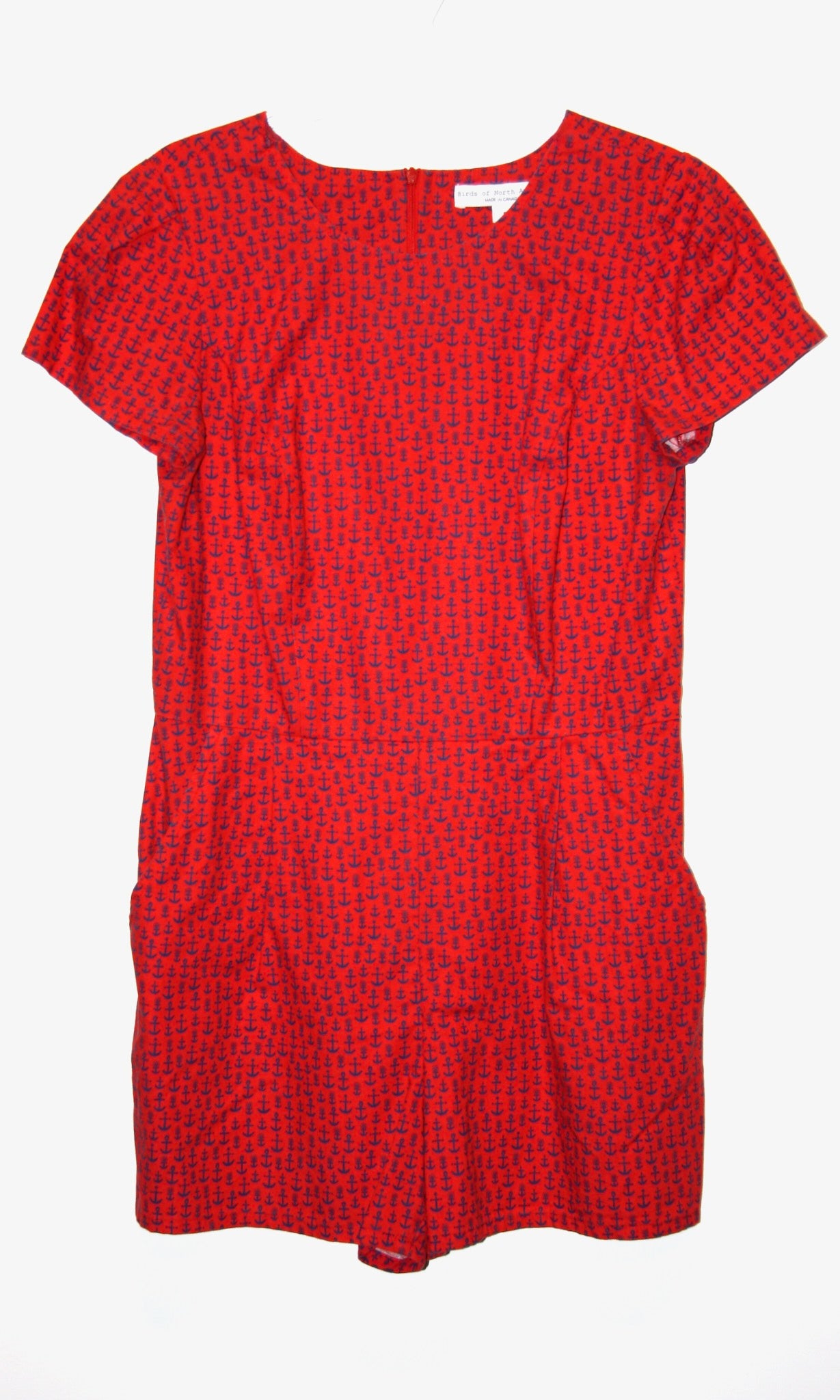 RN1268 - 8 - Silverbill Romper - Red Anchors