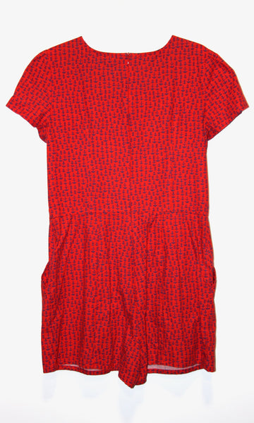 RN1268 - 8 - Silverbill Romper - Red Anchors