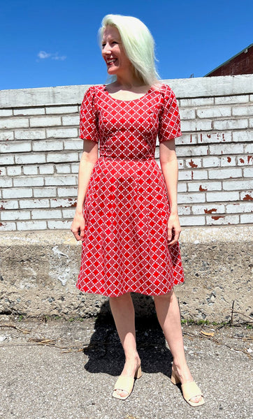 Winter Chippy Dress - Red Patches