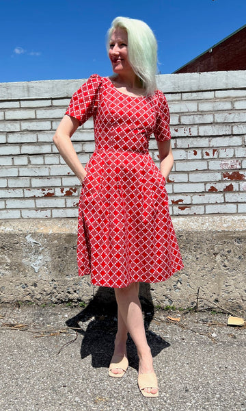 Winter Chippy Dress - Red Patches