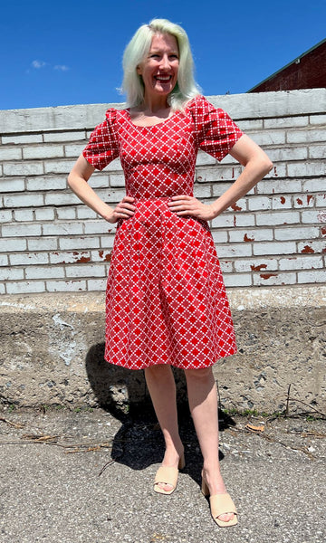 Winter Chippy Dress - Red Patches