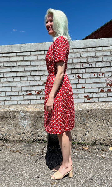 Winter Chippy Dress - Red Patches