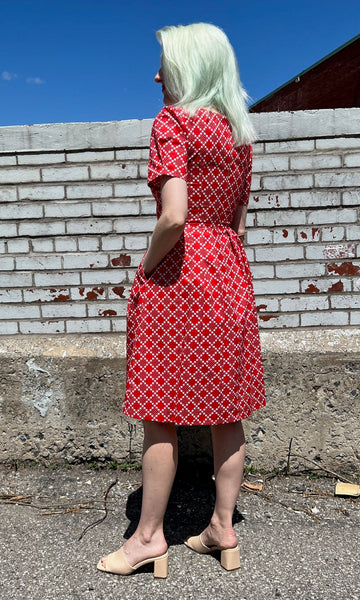 Winter Chippy Dress - Red Patches