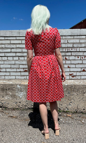 Winter Chippy Dress - Red Patches