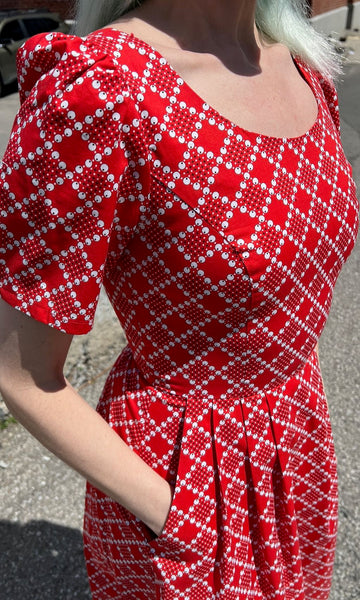 Winter Chippy Dress - Red Patches