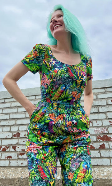 Whinchat Jumpsuit - Parrot Jungle