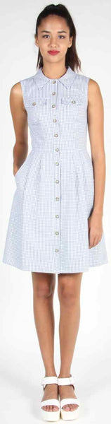 RN1553 - 8 - Lovebird Dress - Grey Gingham