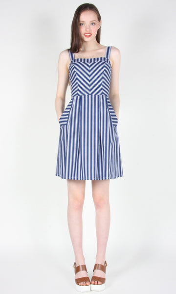 RN1452 - 8 - Minivet Dress - Blue Stripes