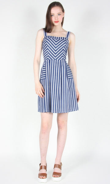 RN1452 - 8 - Minivet Dress - Blue Stripes