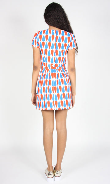 RN1649 - 14 - Munia Top - Red and Blue Teardrop