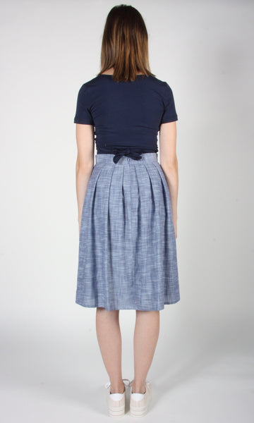 RN1523 - 12 - Macareux Skirt - Blue Chambray