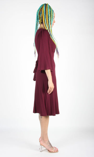 RN1559 - M - Palmcreeper Dress - Burgundy