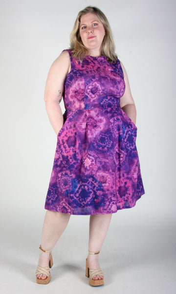 RN849 - 14 - Peafowl Dress - Purple Motif