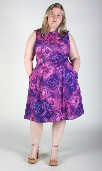 RN849 - 14 - Peafowl Dress - Purple Motif