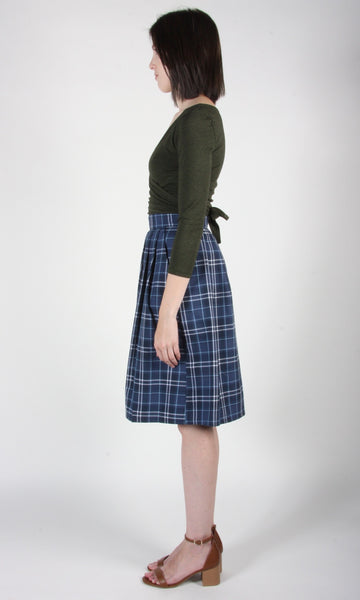 RN1447 - 12 - Rail Skirt - Blue Plaid