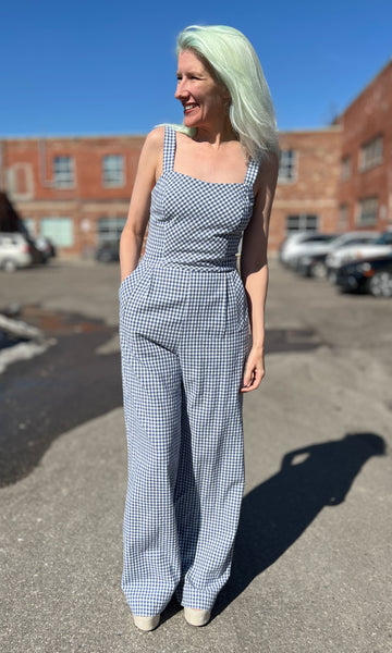 Roadrunner Jumpsuit - Blue Gingham