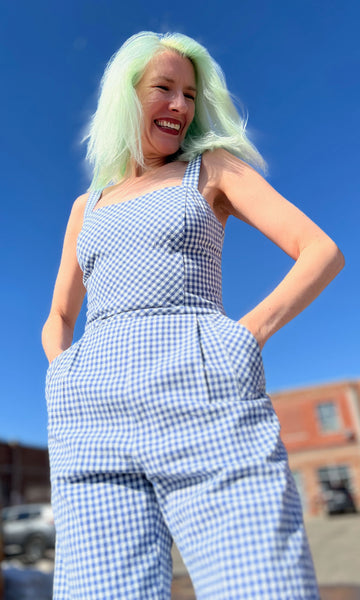 Roadrunner Jumpsuit - Blue Gingham