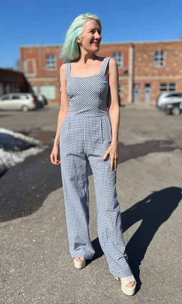 Roadrunner Jumpsuit - Blue Gingham