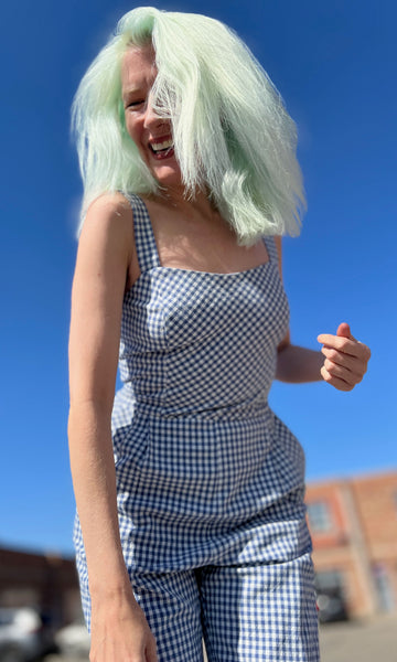 Roadrunner Jumpsuit - Blue Gingham