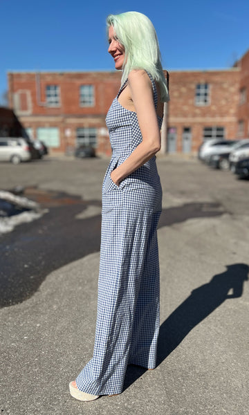 Roadrunner Jumpsuit - Blue Gingham