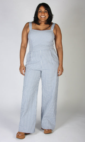 Roadrunner Jumpsuit - Blue Gingham