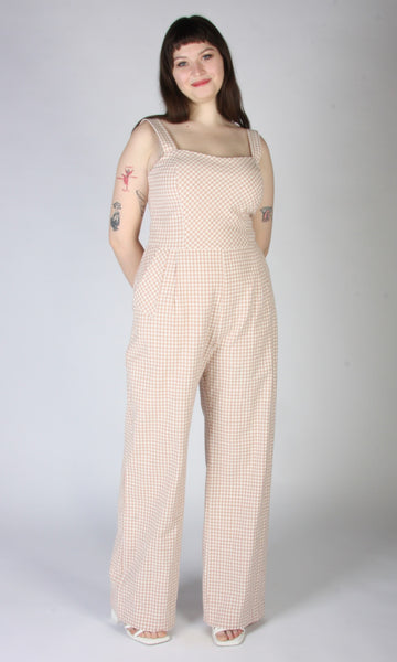 Roadrunner Jumpsuit - Peach Gingham