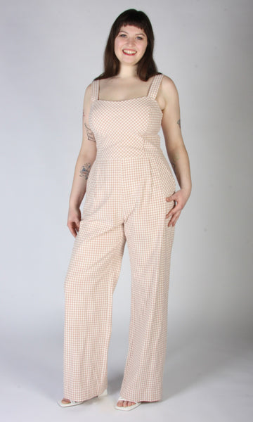 Roadrunner Jumpsuit - Peach Gingham