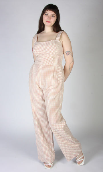 Roadrunner Jumpsuit - Peach Gingham