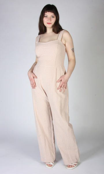 Roadrunner Jumpsuit - Peach Gingham