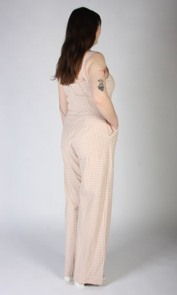Roadrunner Jumpsuit - Peach Gingham
