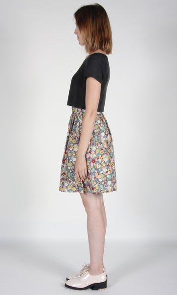 RN1525 - 10 - Schiffornis Skirt - Grey London Floral