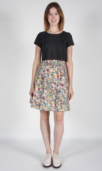 RN1525 - 10 - Schiffornis Skirt - Grey London Floral