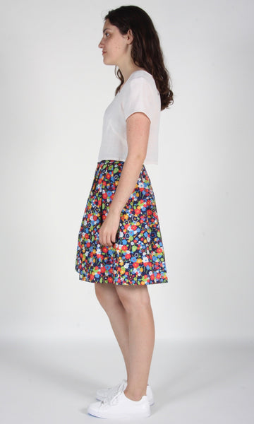 RN1383 - 2 - Schiffornis Skirt - Navy London Floral